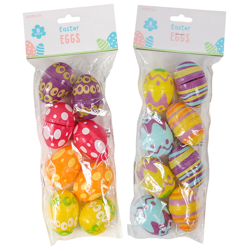 Closeout Easter Eggs Stripes Dots 2.33" (8 Pack)