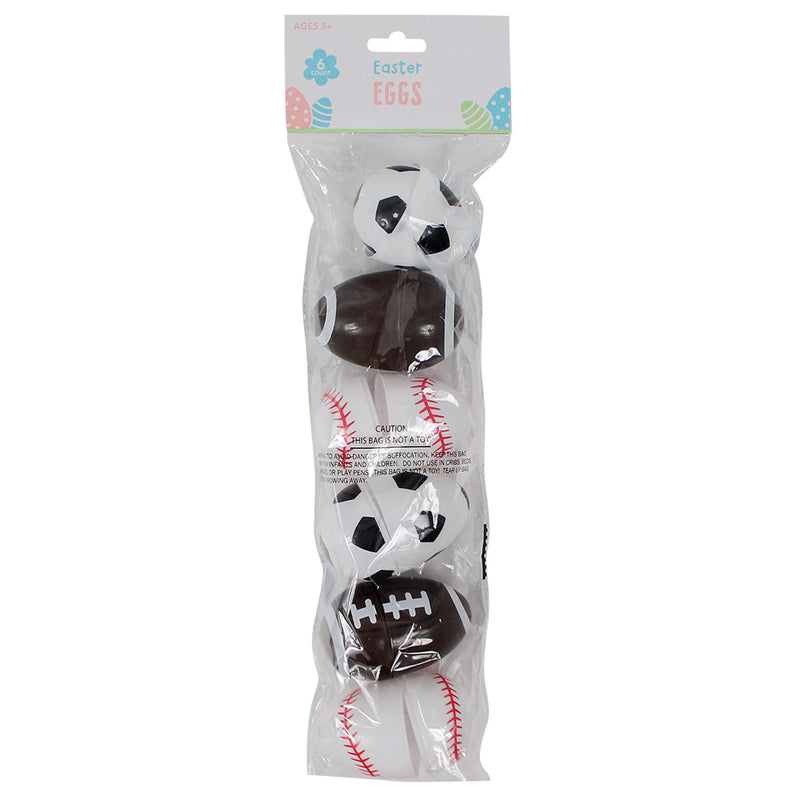 Closeout Easter Eggs Sports 3.25" (6 Pack)