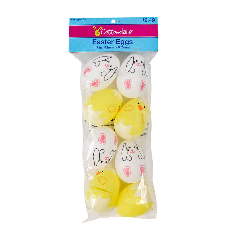 Closeout Easter Eggs Bunny Chick 2.33" (8 Pack)