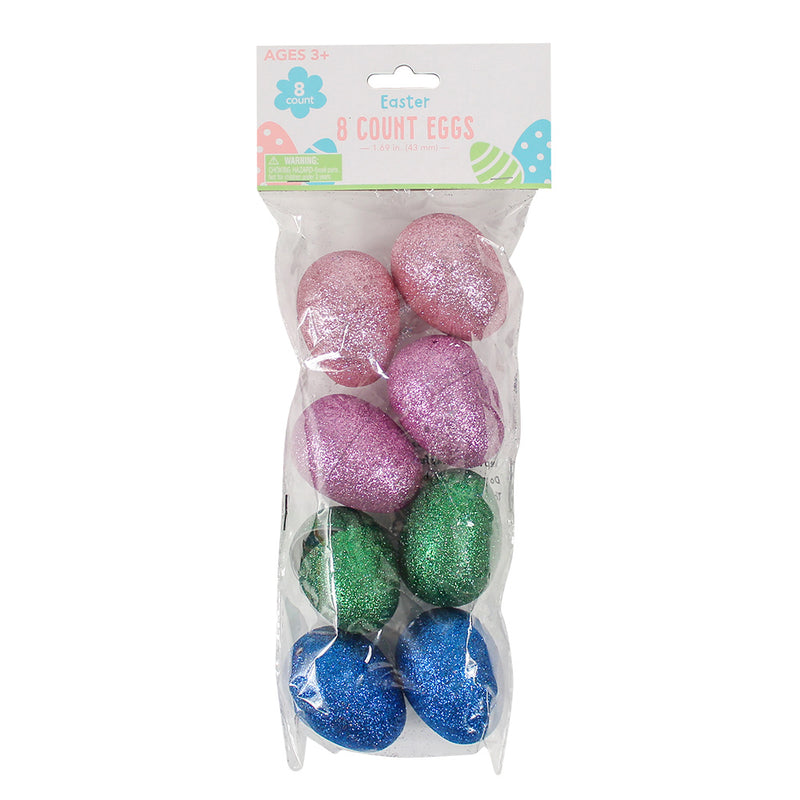 Closeout Easter Eggs Glitter 2.36" (8 Pack)