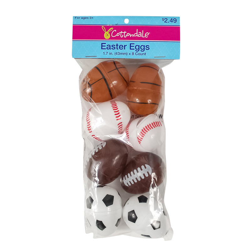 Closeout Easter Eggs Sports 2.33" (8 Pack)