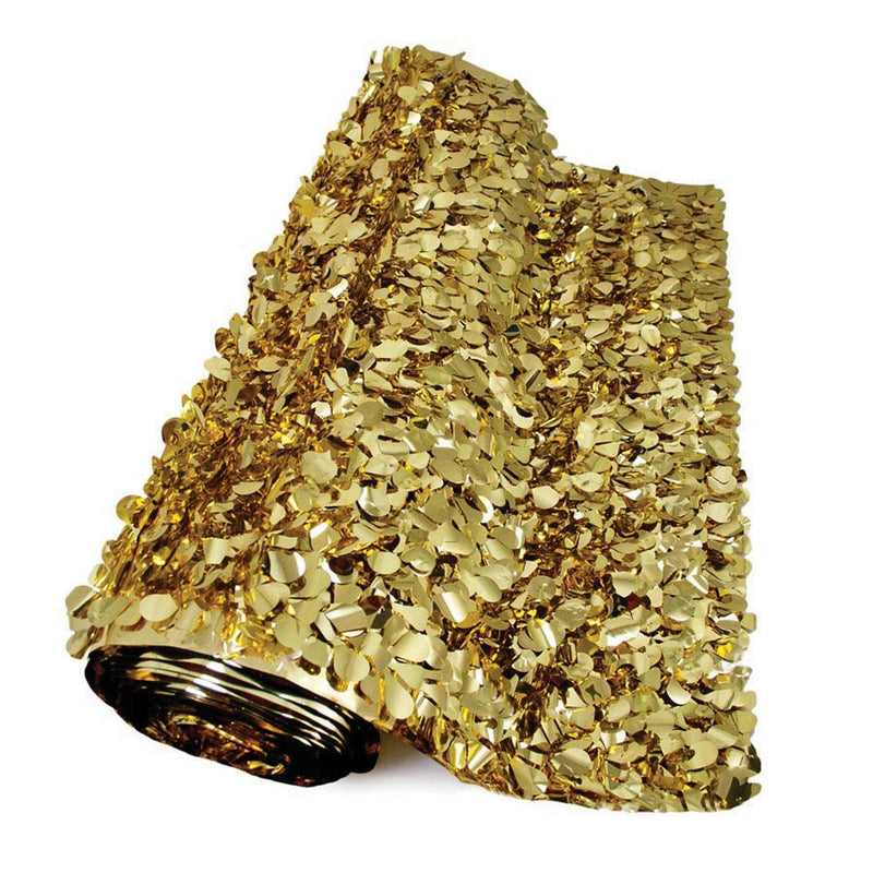 Float Sheeting - Metallic Floral 36" x 15' Gold