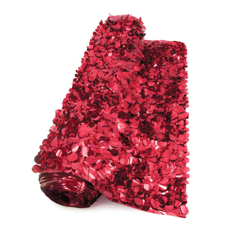 Float Sheeting - Metallic Floral 36" x 15' Red