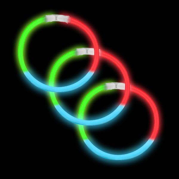 Glow Bracelets 8" Tri-Color (50 PACK)