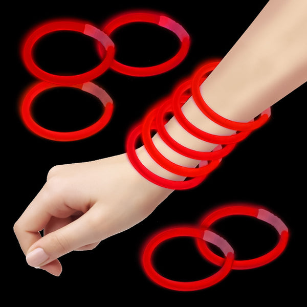 Glow Bracelets 8" Red (50 PACK)
