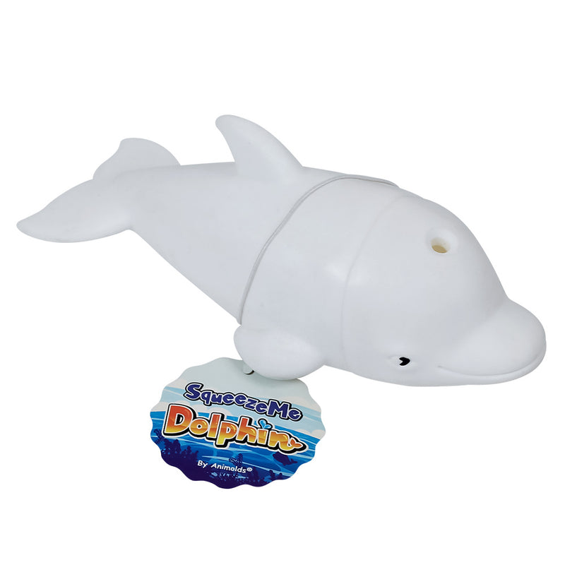 Squeeze Me Dolphin White 9"