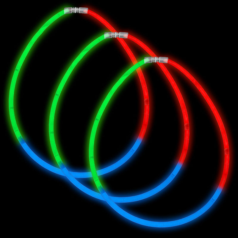 Glow Necklaces 22" Red Green Blue (50 PACK)
