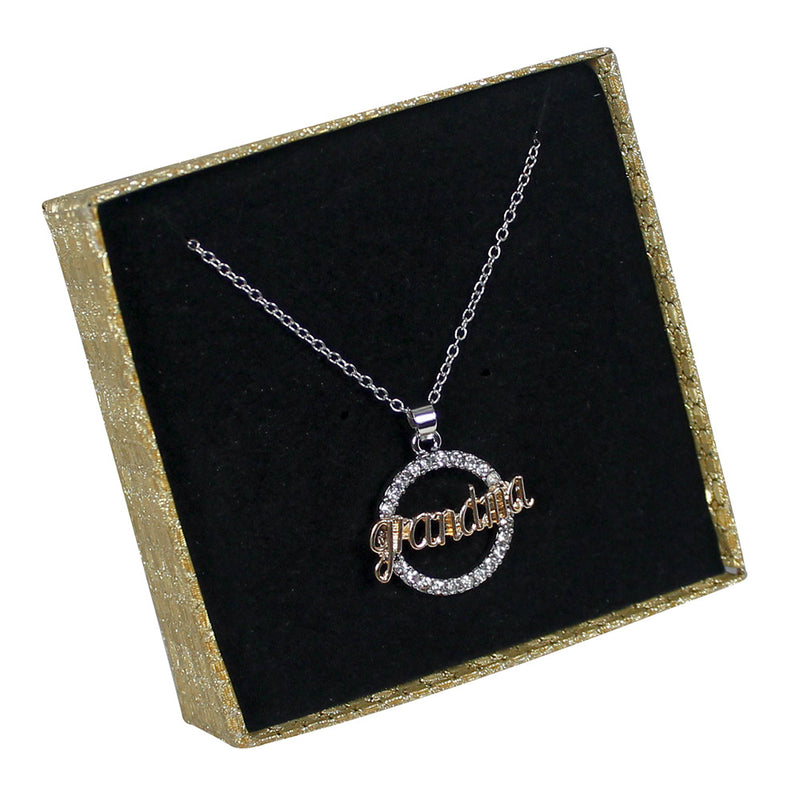 Grandma Crystal Circle Necklace