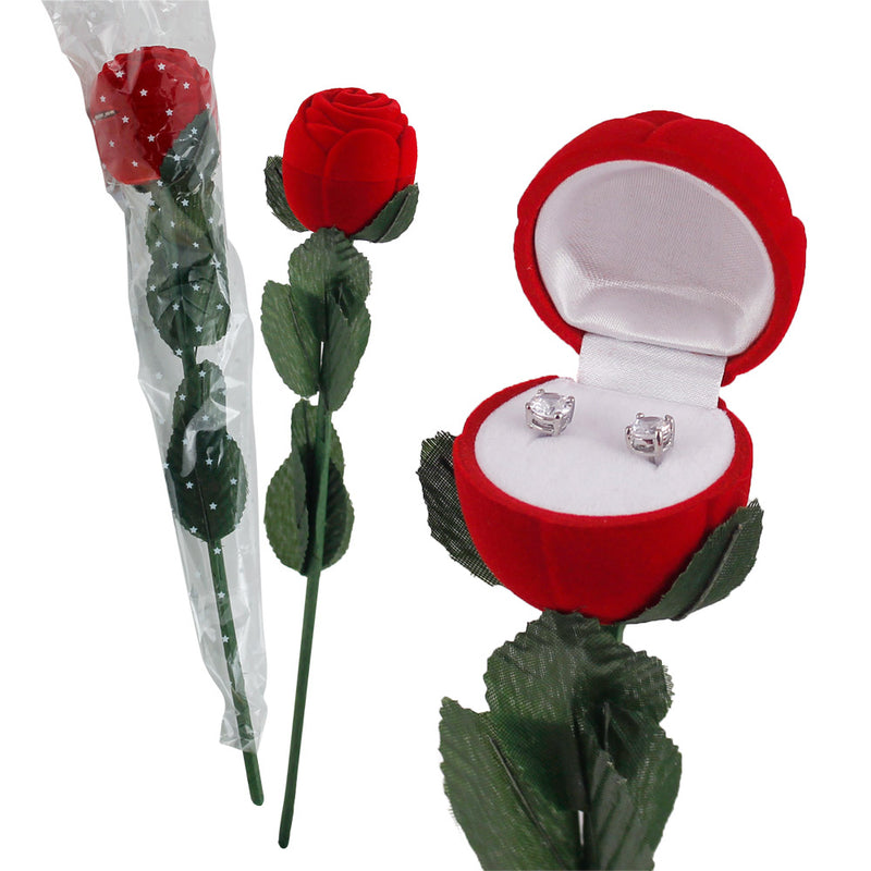 Stud Earrings In Rose Box