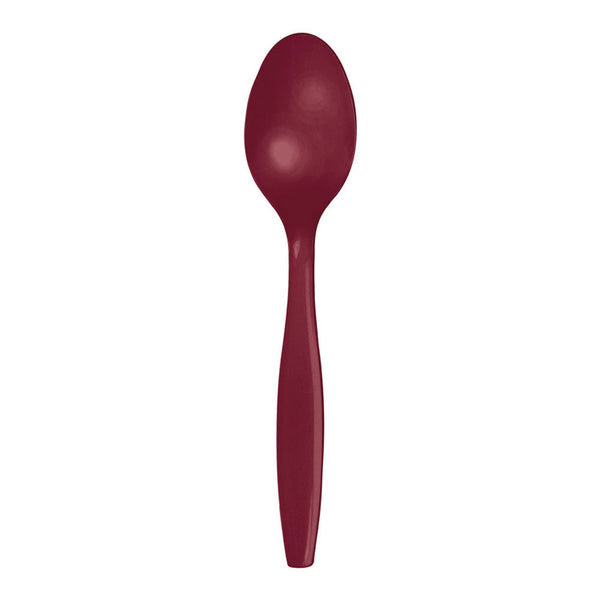Plastic Spoons - Burgundy (24 PACK)