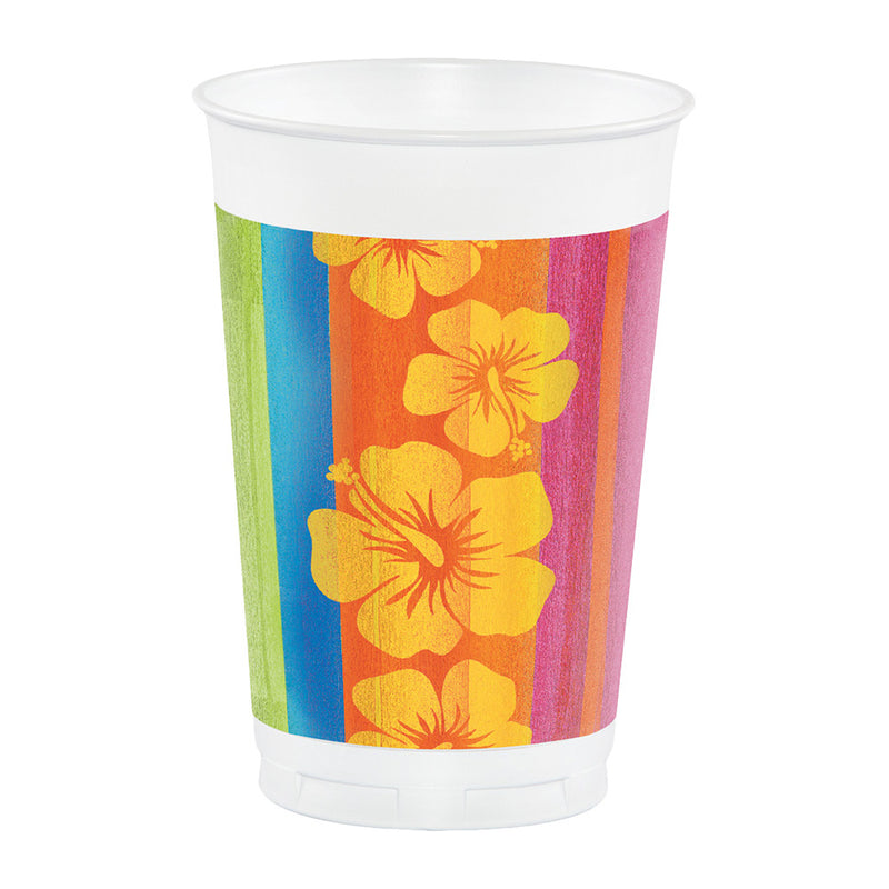 Sunset Stripe Plastic Cups 16 oz (8 PACK)