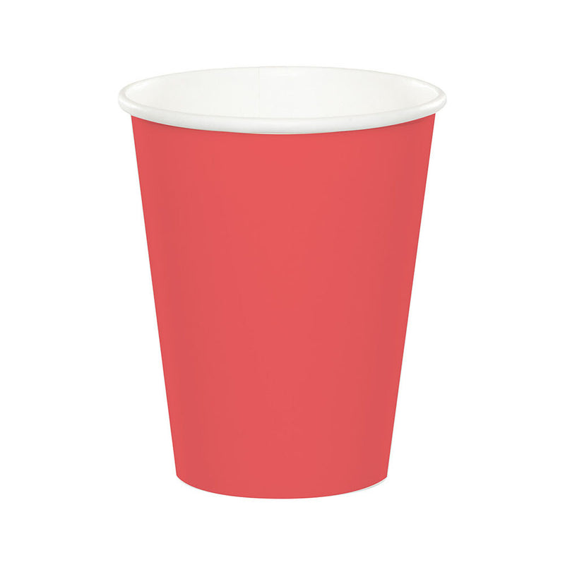 Paper Cups 9 oz Coral (24 PACK)