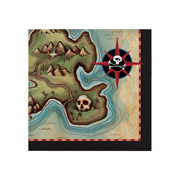 Pirate's Map Paper Beverage Napkins