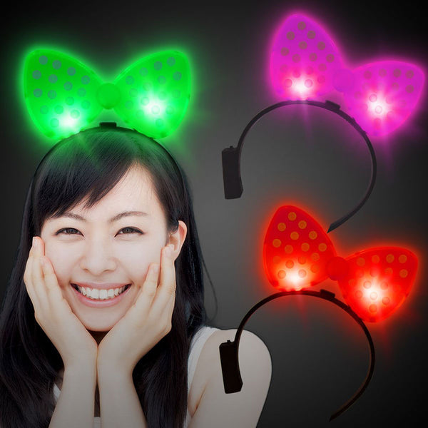 Light Up Plastic Bow Headband (DZ)