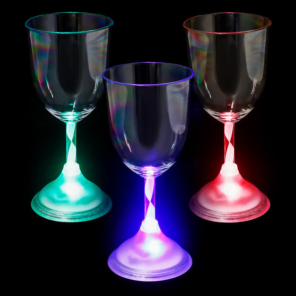 Light Up Acrylic Wine Glass 6"