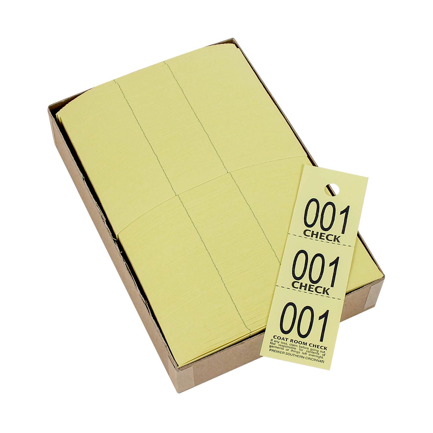 Coat Room Checks - 3 Part (1000 PACK)