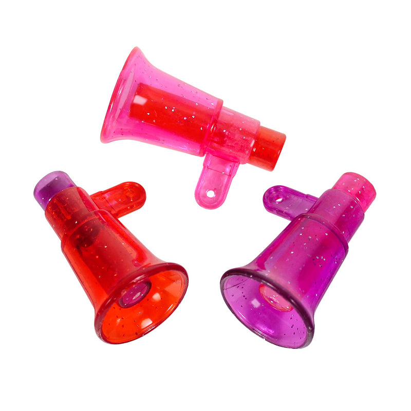 Glitter Megaphone Whistles 2" (DZ)