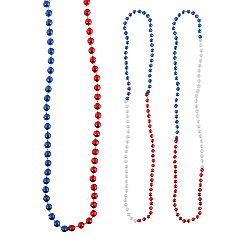 Bead Grade A 3 Segment R/W/B 7mm 33" (144 PACK)