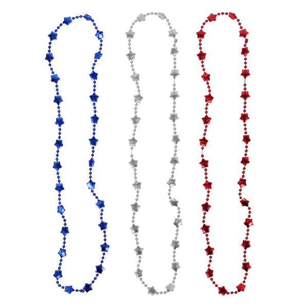 Bead 33" Stars Red Silver Blue (DZ)