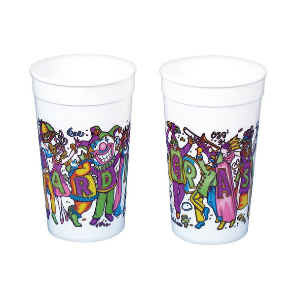 Plastic Cups - Mardi Gras 16 oz (25 PACK)