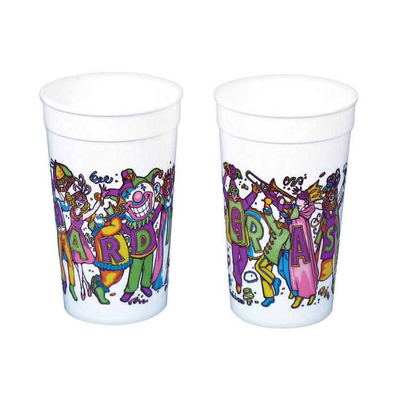 Plastic Cups - Mardi Gras 16 oz (25 PACK)