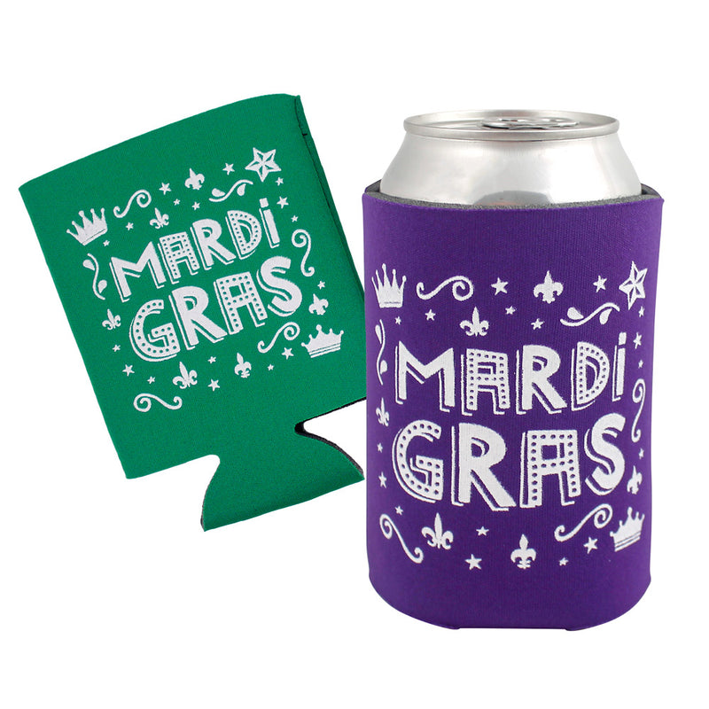 Mardi Gras Can Coolers - Collapsible (DZ)