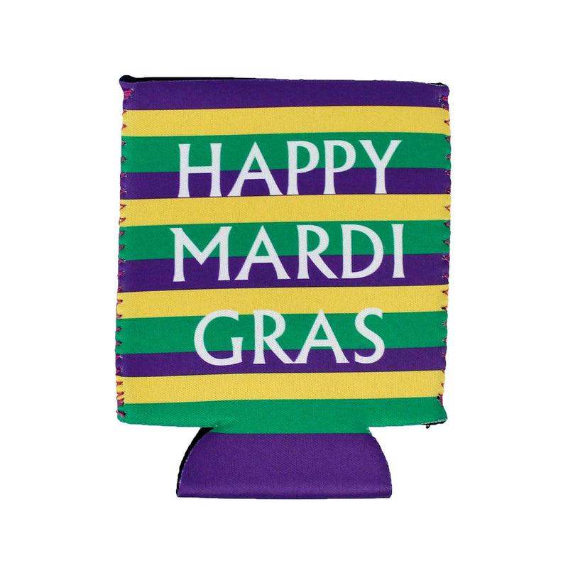 Mardi Gras Striped Can Cooler (DZ)
