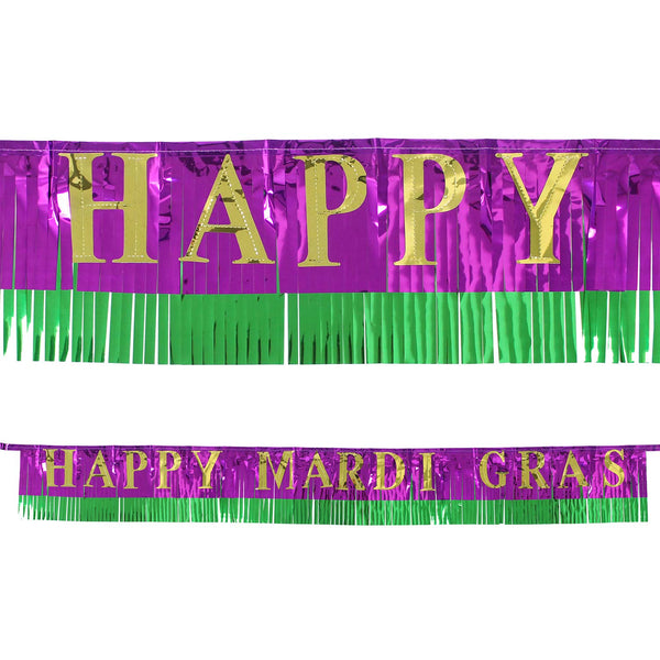 Mardi Gras Fringe Banner 12" x 8'