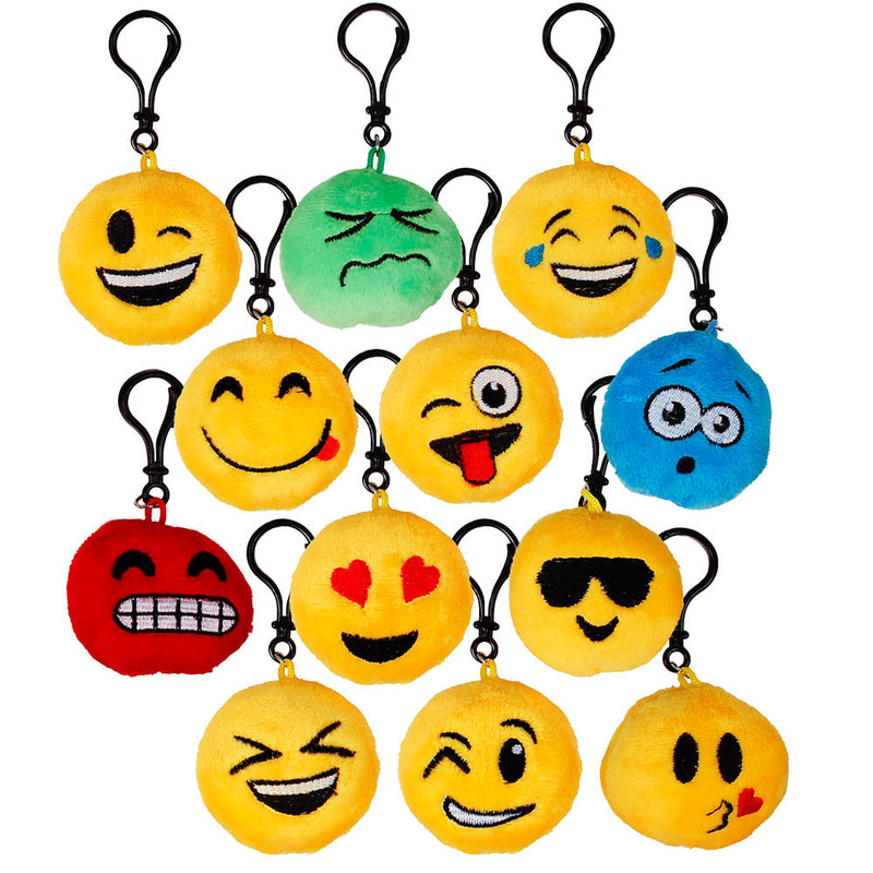 Emoji Keychain Clips 2-3/4" (24 PACK)