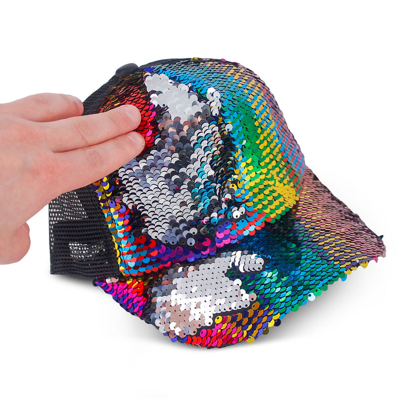 Flip Sequin Rainbow Trucker Hat