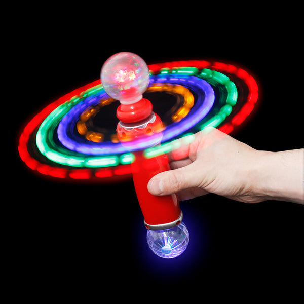 Light Up Double Ball Spin Wand 10-1/2"