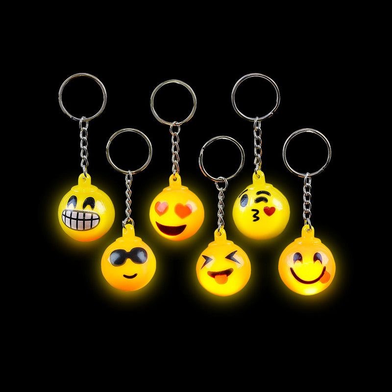 Light Up Emoji Keychain 1"