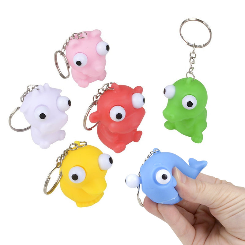 Squeeze Animal Popping Eye Keychain 2" (DZ)