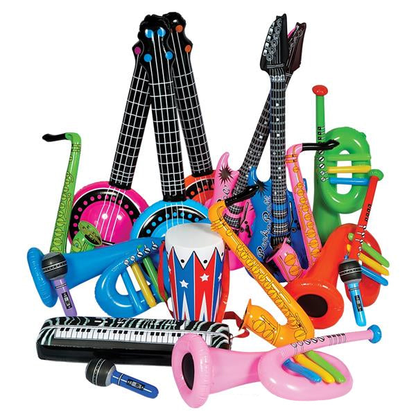 Bulk Inflatable Instruments Inflate Rock Band Instrument Assortment 10-42