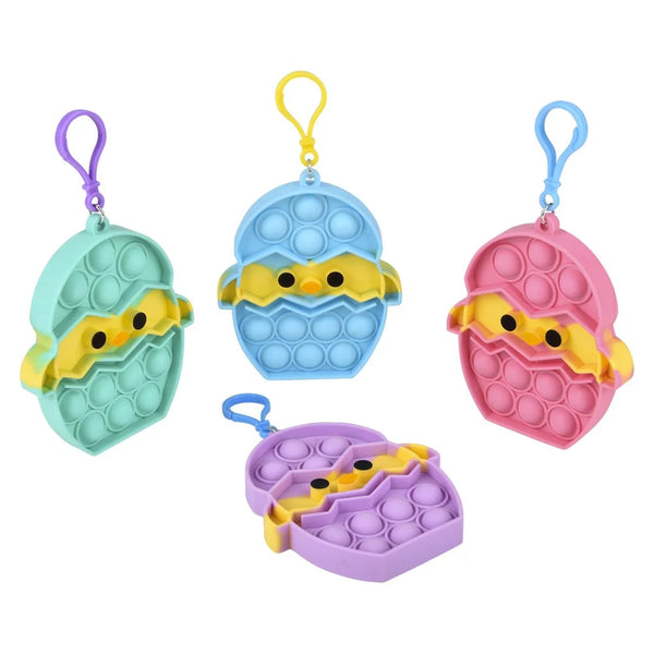 Easter Chick in Egg Bubble Popper Clip Ons 4.25" (DZ)