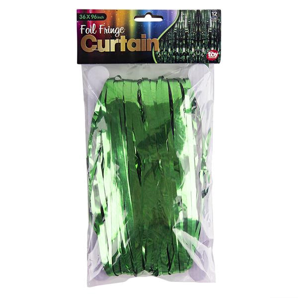 Green Foil Fringe Curtain 36" X 96"