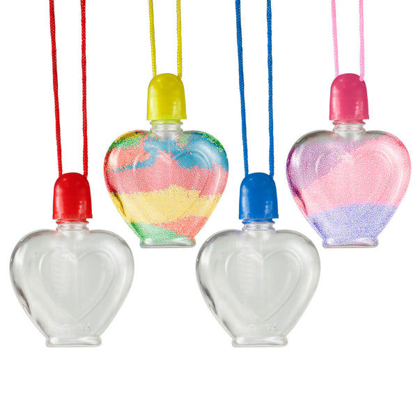 Sand Art Bottle Necklace - Heart 3" (DZ)