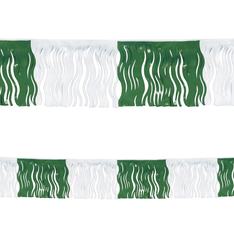 Pennant - Fringed Green & White 60'