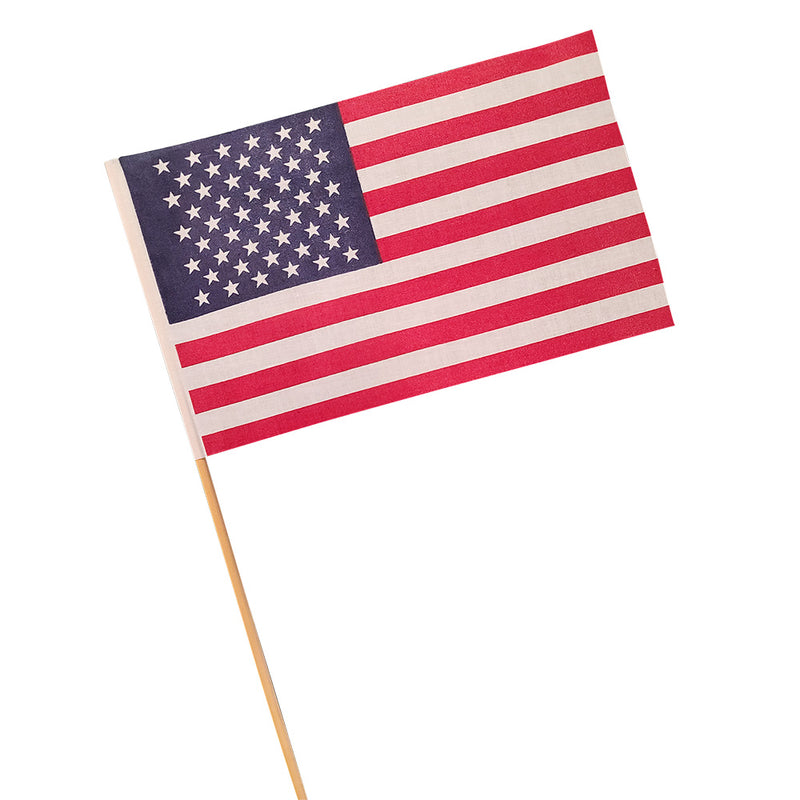 American Flag Cloth With Stick 6" x 9.5" (DZ)