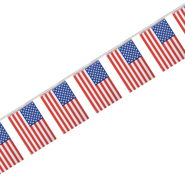 American Flag Pennant String Banner 60'