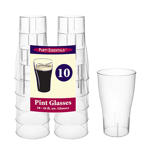 Clear Plastic Pint Glasses 16 oz.