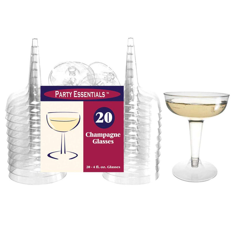 Plastic Champagne Glass 4 oz. (20 PACK)