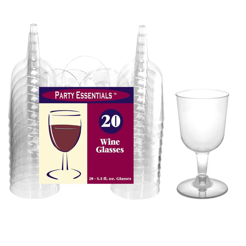 Plastic Wine Glass 5.5 oz. (20 PACK)