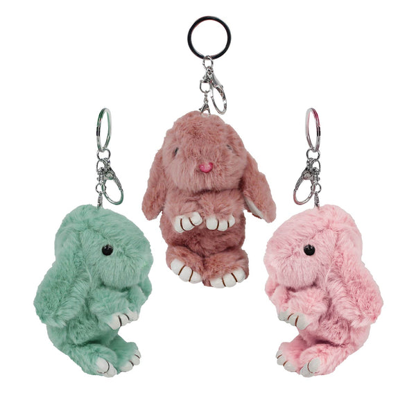 Plush Bunny Keychain Clip 5" (DZ)