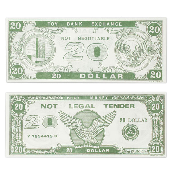 Play Money - $20 Bills (1000 PACK)