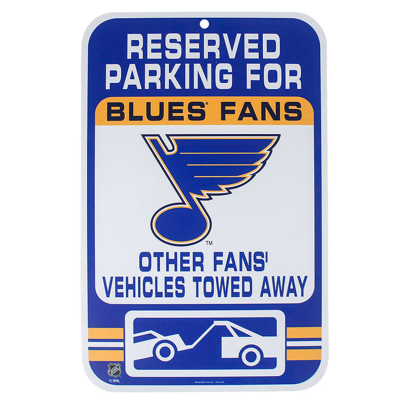 Blues Reserved Parking Sign 11" X 17"
