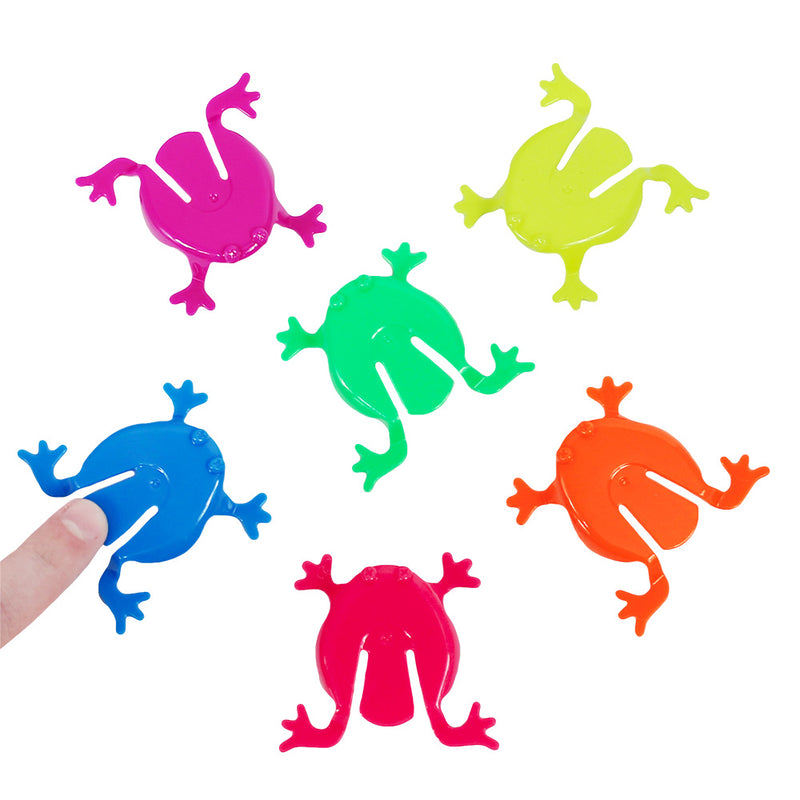 Neon Plastic Jumping Frogs 2.25" (144 PACK)