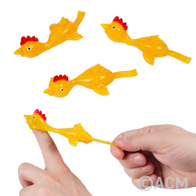 Stretchy Flying Chickens 4" (100 PACK)