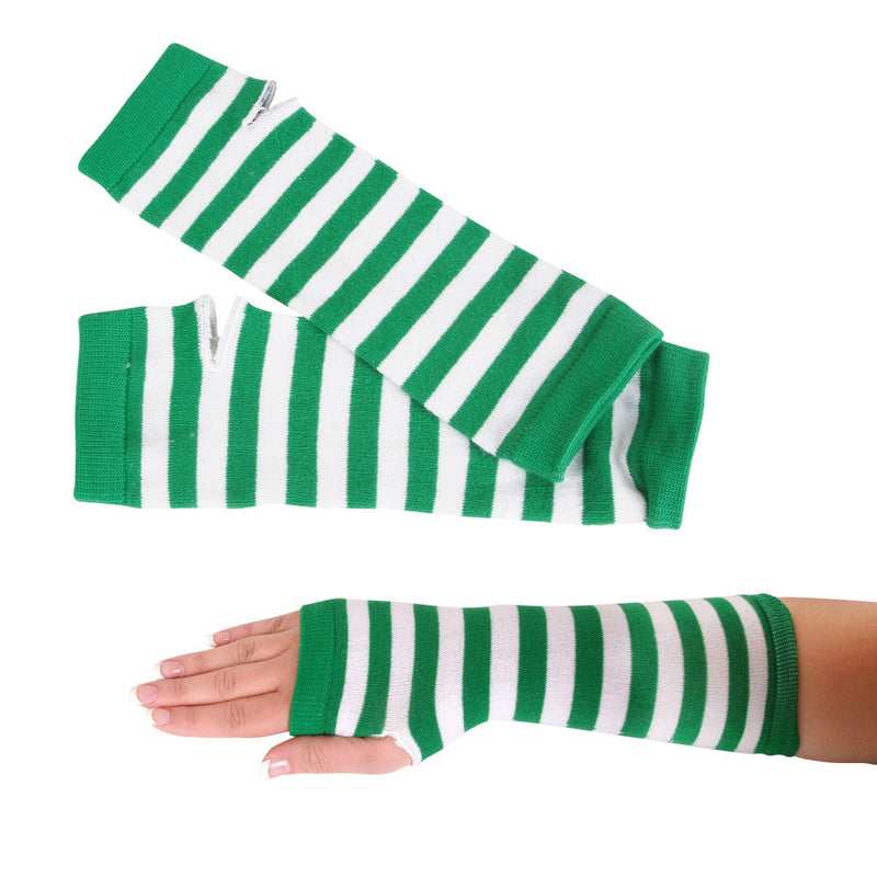 Green Striped Arm Warmers (DZ)
