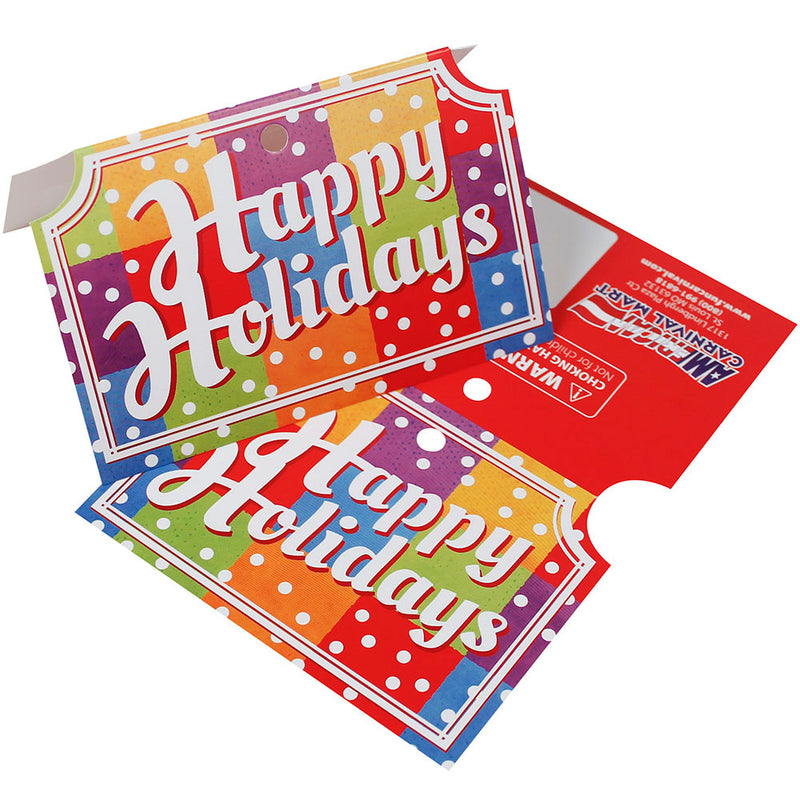 Happy Holidays Stocking Header Cards 9" (10 PACK)